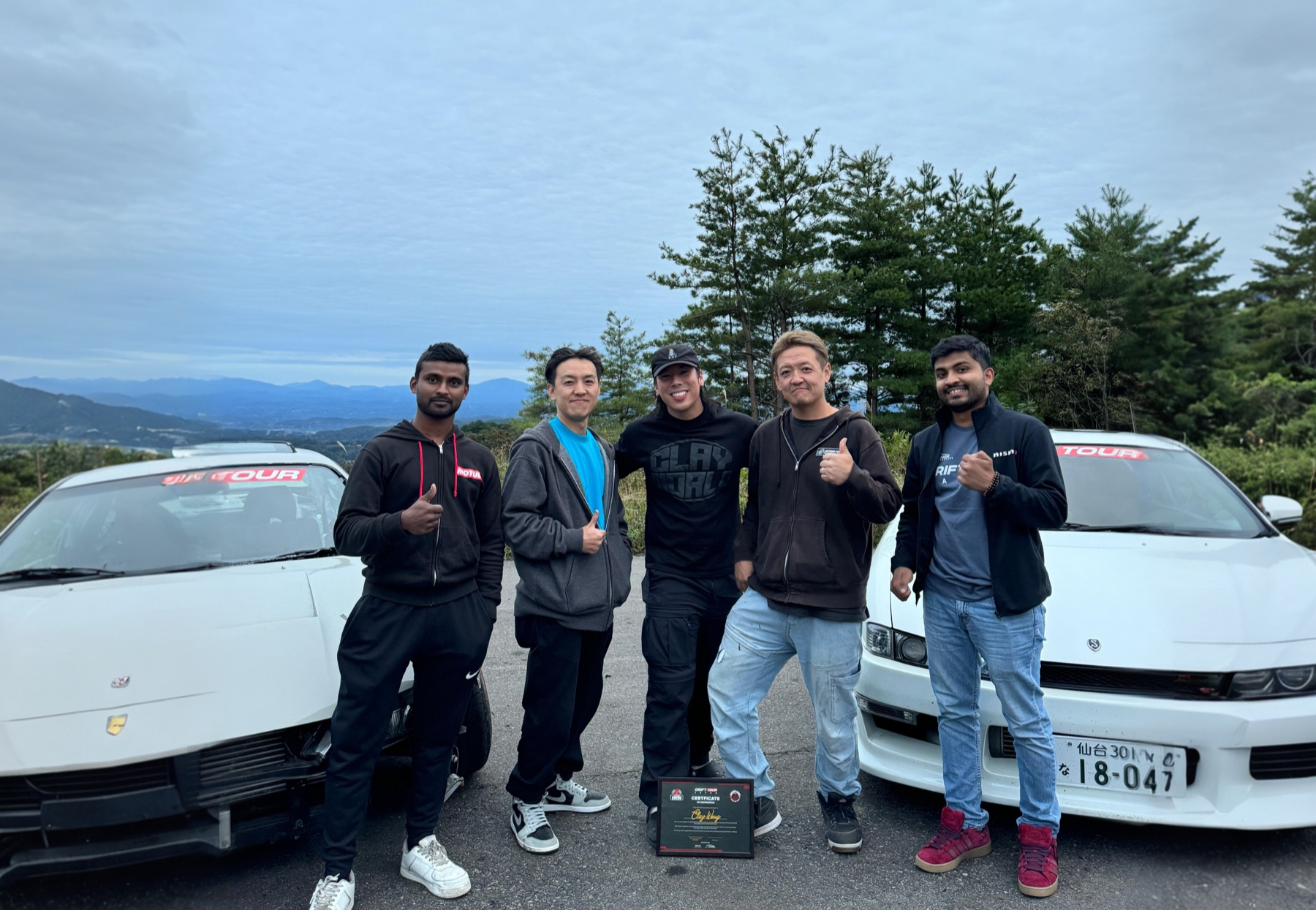 Drift Tour Japan crew in the mountains